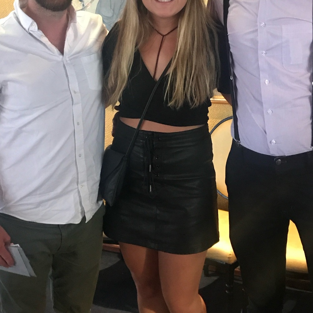 Black leather skirt